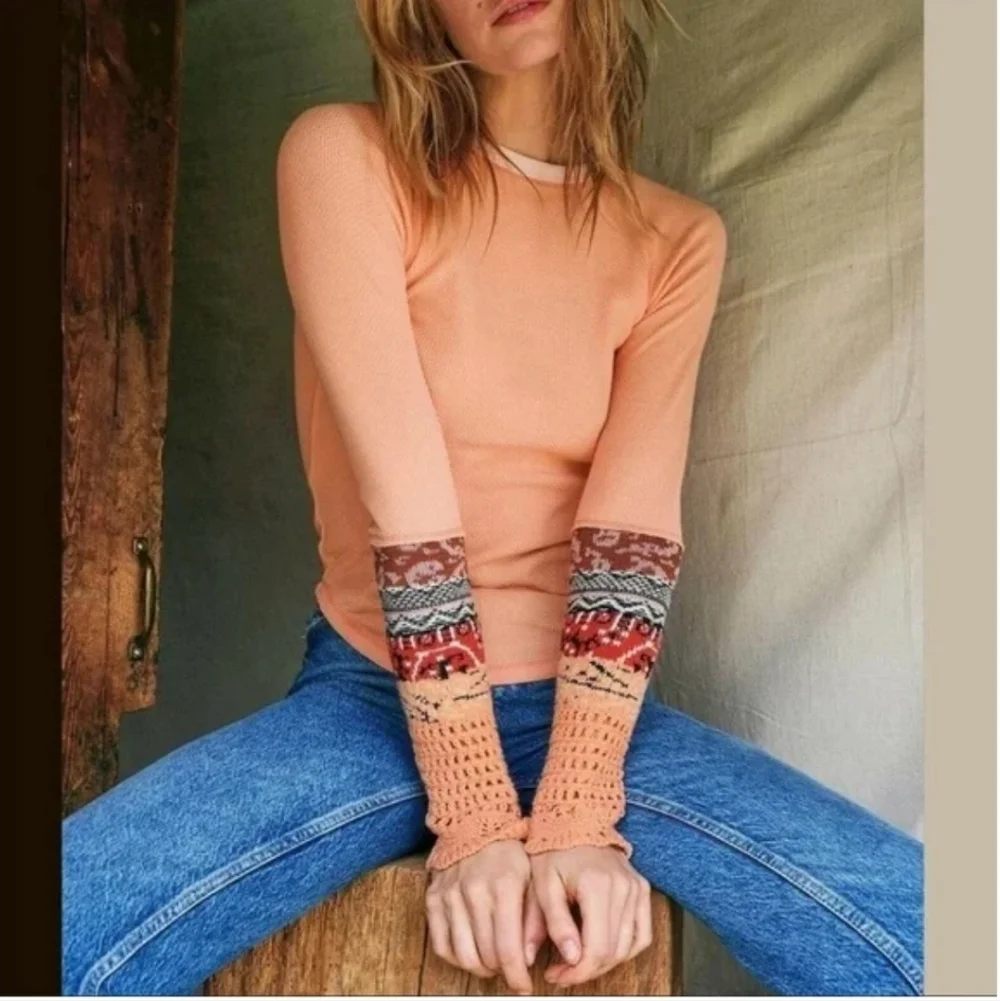 Free People In The Mix Cuff Thermal Top Size XS